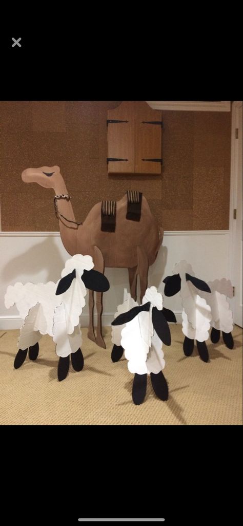 Diy Bible Costumes Kids, Diy Nativity Scene For Church Play, Kids Church Christmas Decorations, Night In Bethlehem Christmas Party, Bethlehem Christmas Village, Live Nativity Scene Ideas, Nativity Props, Hope Advent, Christmas Vbs