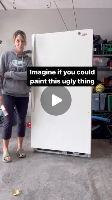 ReVive it | West Milton, Ohio on Instagram: "Read HOW ⬇️

I have been wanting to paint this ugly outdated garage refrigerator. 

So guess what I did, here's how. 
All products tagged 🛒

Step 1 - prep with the cleaner 
Step 2 - roll on the paint (2-3 coats) color Slate
Optional - Tuff Top (polyurethane)

If you've never heard of this product, it is called  Rethunk Junk & it's amazing. 

Here's what else you can paint...
- all kinds of furniture 
- laminate 
- metal 
- wicker
- planters
- mailbox
- front door
- cars (black strip)
- tile
- vinyl (no cracks)
- fabric
- hardware
- refrigerator

I'm actually a retailer and I made a FREE video course for you to have that teaches you how to paint furniture, no sanding required. 

Once you learn the steps, you can paint anything !!

🔻Need a tutor How To Paint Refrigerator, Garage Refrigerator, Paint Refrigerator, Painting Wicker Furniture, Rethunk Junk, Cars Black, How To Paint Furniture, Painted Wicker, Wicker Planter