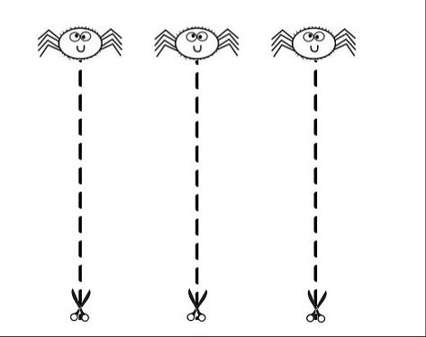 Halloween Scissor Practice Occupational Therapy Scissor Skills Preschool, Rhyming Preschool, Spider Activities, Coloring Pictures For Kids, Winter Crafts Preschool, Prewriting Skills, Nursery Rhymes Activities, Fine Motor Activity, Cutting Activities