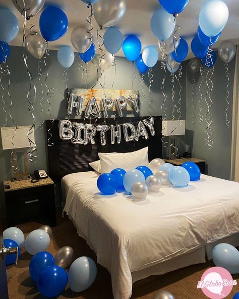 Balloons Room Decoration Decorating Boyfriends Room Surprise, Balloons In Bedroom Surprise, Birthday Room Balloons, Balloon Surprise Ideas For Him, Happy Bday Room Decoration, Boyfriend 18th Birthday Ideas Surprise, Ballon Room Decoration Birthday, Ballon Room Decor, Happy Birthday Room Decoration Surprise