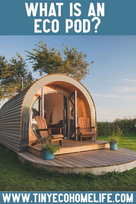 eco pod in the UK Eco Pods Cabin, Pod House Design, Clamping Pods, Pods Architecture, Pods Design, Small Eco House, Eco Pods, Pod Hotels, Glamping Pods