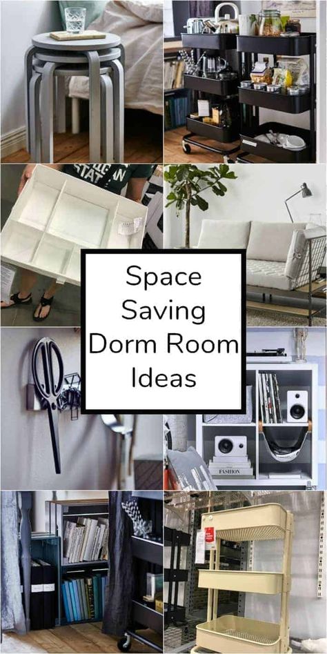 Dorm Life Hacks, Ikea Dorm, Guy Dorm Rooms, Boys Dorm Room, Small Dorm Room, Small Dorm, Hacks Ikea, Dorm Sweet Dorm, Dorm Room Hacks