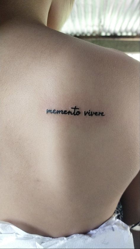 Momento Vivere Tattoo Meaning, Latin Tattoos For Women With Meaning, Memento Vivere Tattoo Fonts, Latin Tattoos For Women, Memento Vivere Tattoo, Latin Tattoo, Tattoo Fonts, Inspirational Tattoos, I Tattoo