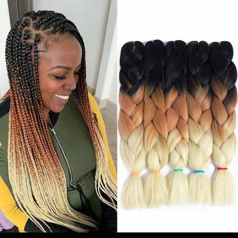 Colors Braids, Box Braids Twist, Ombre Extensions, Silver Ombre Hair, Braids Twist, Jumbo Braiding Hair, Ombre Braid, Crochet Box Braids, Crochet Box