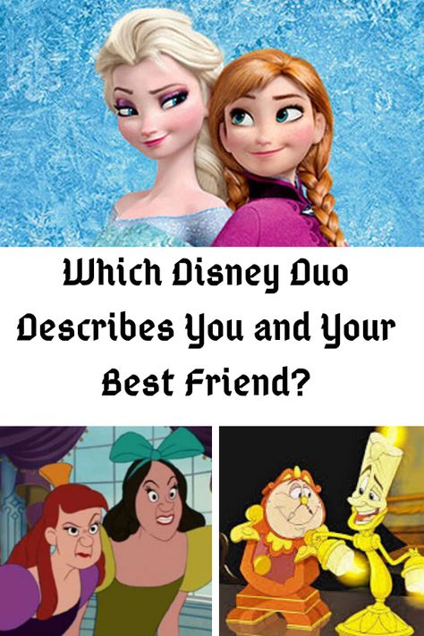 You’re the macaroni to each other’s cheese, the peanut butter to each other’s jelly — either way, you’re best friends, and everyone knows it! But what you don’t know is, which Disney duo you and your BFF are. Take the quiz and find out! #Disney #BFF #friendship #quiz #fun Buzzfeed Quizzes Disney, Disney Quiz, Buzzfeed Quizzes, Buzzfeed Friends Quiz, Disney Best Friends, Fun Quizzes, Quizzes For Fun, Fun Quizzes To Take, Friend Quiz