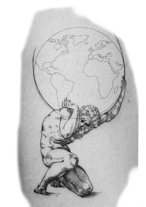 Hercules Holding Earth Tattoo, Man Holding Earth Tattoo, Man Holding World Tattoo, Atlas Drawing, Tarot Cards Art Illustration, Atlas Tattoo, Viking Tattoo Sleeve, Earth Tattoo, Cross Tattoo For Men