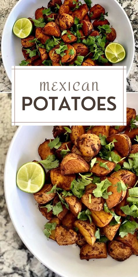 Red Skin Potatoes Recipe, Healthy Roasted Potatoes, Mexican Potatoes, Vegetarian Mexican Recipes, Red Potato Recipes, Potatoes Roasted, Red Potato, Crock Pot Potatoes, Mexican Side Dishes