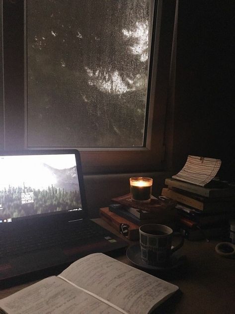 Dark Academia Aesthetic Wallpaper, Converse Girls, Rainy Day Aesthetic, An Open Book, Rainy Night, Playlist Covers, Dark Academia Aesthetic, Academia Aesthetic, A Cup Of Coffee