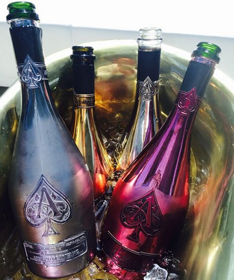 Armand de Brignac Expensive Champagne, Armand De Brignac, Four Loko, Champagne Campaign, Champagne Brands, Poppin Bottles, Pinot Noir Wine, Alcohol Bottles, Drink Wine