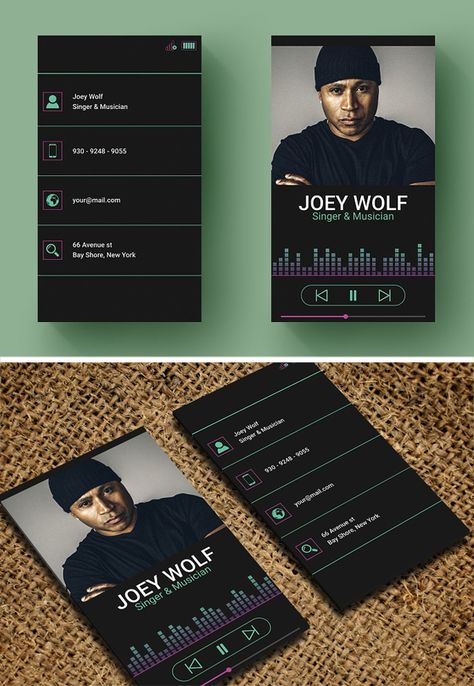 Business Card - Singer Staff Card, Clean Business Card Design, Business Card Design Black, Business Card Design Minimal, Elegant Business Cards Design, Classy Business Cards, Photography Business Cards Template, Stylish Business Cards, Photography Business Cards