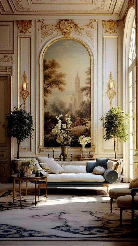 Interior Design Parisian Style, Parisian Style Interior, Parisian Interior Design, Art Deco Living, Chateaux Interiors, Deco Living, Deco Living Room, Parisian Interior, French Interior Design