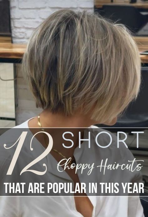 If you’re ready for a dramatic change, consider short choppy hair. Think of the initial cut as the foundation for a fresh look. Layered styles are always classy, and you don’t need long hair to rock a choppy vibe. Short Hair Wedge Styles, Shag Short Hairstyles, Short Hairstyle Women Choppy, Short Layered Bob For Thick Hair, Shirt Hair Cuts For Women 2024, Easy Short Hairstyles For Thick Hair, Shaggy Bob Haircut Choppy Layers, Straight Choppy Hair, Short Shaggy Haircuts Choppy Layers Fine Hair Bob Hairstyles Curly