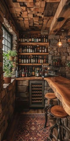 Home Bar Ideas, Bar Deco, Pub Interior, Rustic Basement, Home Bar Rooms, Home Bar Design, Pub Design, Home Pub, Indoor Bar