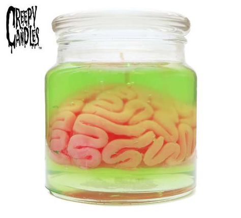 Brain Candle, Brain In A Jar, Goth Autumn, Candle Stand Diy, Creepy Candles, Candles Halloween, Weird Candles, Herb Candles, Candle Halloween