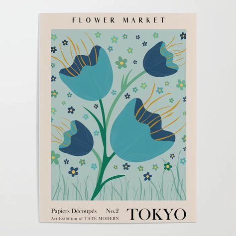 Flower Market Tokyo, Wall Art Matisse, Art Matisse, Market Poster, Flower Market Poster, Painted Hearts, Innovative Technology, Yayoi Kusama, Glass Printing