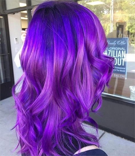 Playing With Purple: Image Gallery of Gorgeous Purple Hair Color - Hair Color - Modern Salon Bright Purple Hair, Purple Hair Color, Light Purple Hair, Creative Hair Color, Neon Hair, Violet Hair, Beautiful Hair Color, Pretty Hair Color, Hair Color Purple