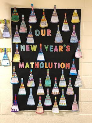 Matholution Math Pennant Photos Shared by Teachers! Photos of Teachers' math bulletin boards and math classroom decor with student matholution pennants. New Year Math Bulletin Boards, Math Decorations Ideas, Math Bulletin Boards 4th Grade, Geometry Bulletin Board Elementary, Math Winter Bulletin Board Ideas, Winter Math Bulletin Boards, Math Bulletin Boards Elementary, Math Bulletin Boards Middle School, Math Decorations