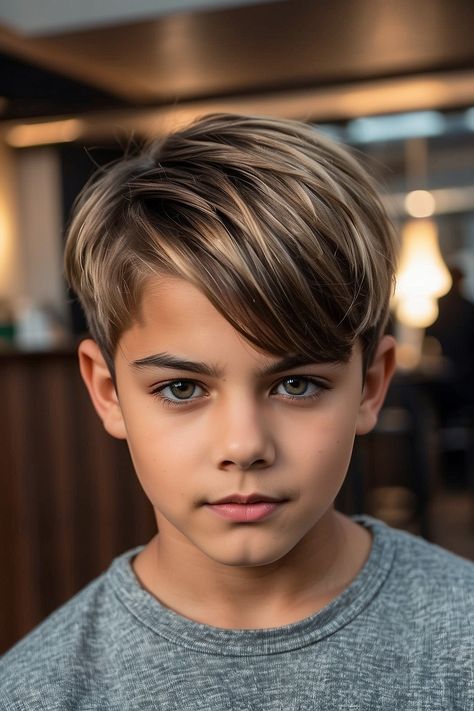 Haircut Fades For Boys, Hảir Style Boys Kids, Boys Haircut Trendy Straight Hair, Ten Year Old Hairstyles, Boys Hair Cuts 2024 Trends Kids, Boys Mullet Haircut Kids Straight Hair, Teen Boy Haircuts Straight Hair 2024, Boys Haircut Faux Hawk, Hair Cuts For Boys 2024