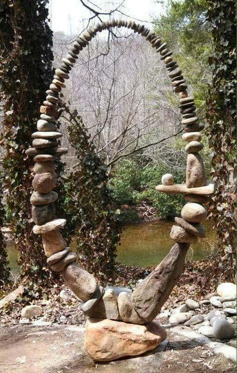 Tre Kunst, Jardim Diy, Rock Sculpture, Art Pierre, Desain Lanskap, Garden Mirrors, Rock Garden Landscaping, The Secret Garden, Unique Gardens