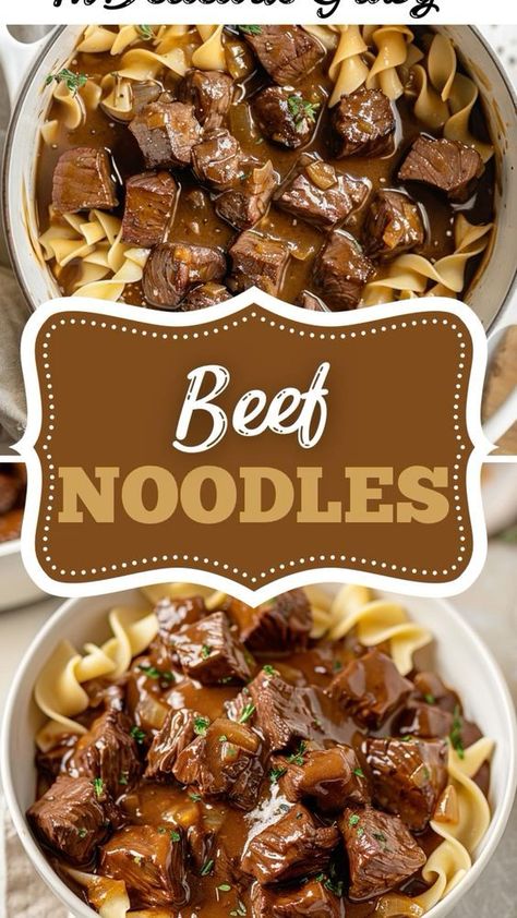 Homemade Stovetop Beef and Noodles: Whip up this easy and hearty stovetop recipe featuring tender stew meat and noodles. Perfect for a cozy night in! Stew Meat Soup Crockpot, Easy Recipes For Stew Meat, Tasty Weeknight Dinners, Stew Beef And Noodles Recipes, Easy Recipes With Stew Meat, Dinner Ideas With Stewing Beef, Crockpot Recipe With Stew Meat, Beef Stew Soup Recipes, Recipes That Use Stew Meat