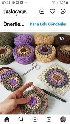 Very easy to make Motif Kait, Corak Menjahit, Granny Square Crochet Patterns Free, Mode Crochet, Knitting For Beginners Blanket, Crochet Square Patterns, Square Crochet, Granny Square Crochet Pattern, Crochet Instructions