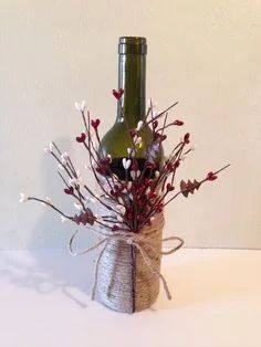 Twine Wine Bottles, Spray Painted Wine Bottles, Fall Wine Bottles, Wine Bottle Centerpieces, Wedding Wine Gift, Bottle Centerpieces, Empty Wine Bottles, Wine Bottle Corks, Christmas Wine Bottles