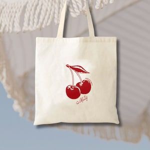 Cherry Name Totes - Fresh Off The Market- Bridesmaids Gifts - Aesthetic Tote - Cherry Bachelorette Party - Trendy Bachelorette Tote Cherry Bachelorette Party, Cherry Bachelorette, Trendy Bachelorette, Bachelorette Tote, Gifts Aesthetic, Mesa Az, Mon Cheri, Themed Gifts, Bach Party