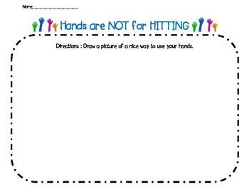 Hands Are Not For Hitting- Keeping our hands to ourselves Hands Are Not For Hitting Activities, Hands Are Not For Hitting, Nice Hands, Middle School Counselor, Counseling Tools, School Age Activities, Group Counseling, Behavior Interventions, Daycare Ideas