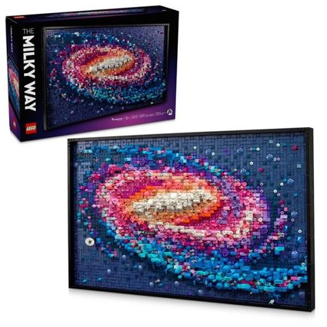 Explore the wonder of the Milky Way by creating a stunning piece of art with the LEGO® ART Milky Way Galaxy kitLEGO 3D-effect wall decor - A Milky Way Galaxy artwork created from 3,091 layered LEGO bricks and pieces to produce a 3D effect with depth and texturePacked with features - Wall art includes some of the Milky Way's most famous stars, clusters and other spectacles, including Trappist-1, The Pleiades, The Crab Nebula and The Pillars of CreationListen and learn - Builders can scan a QR Deco Lego, Lego Wall Art, Galaxy Wall Art, Crab Nebula, Galaxy Artwork, The Milky Way Galaxy, Lego Wall, Lego Mindstorms, Astronomy Gift