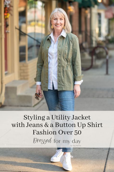 Dressed For My Day, Sporty Jacket, White Shirt Outfits, Elevated Casual, Green Utility Jacket, Nordstrom Anniversary Sale, Casual Jackets, Navy Fashion, Fun Time