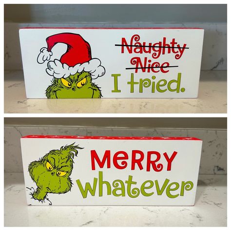 Grinch Pallet Tree, The Grinch Signs, Grinch Welcome Sign Front Door, Grinch Christmas Classroom Decorations, Grinch Bathroom Decor Diy, Grinch Stocking Holders, Classy Grinch Decor, Grinch Shadow Box Ideas, Grinch Front Porch