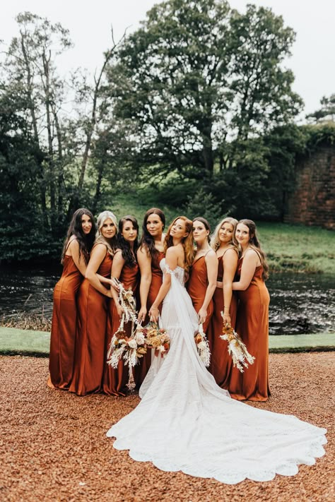 Russet Bridesmaid Dress, Fall Wedding Bridesmaid Dresses Burnt Orange, Rust Coloured Bridesmaid Dress, Spice Bridesmaids Dresses, Deep Orange Bridesmaid Dresses, Satin Terracotta Bridesmaid Dresses, Satin Rust Bridesmaid Dresses, Light Terracotta Bridesmaid Dresses, Auburn Bridesmaid Dresses