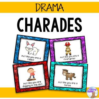 Drama Activities for Elementary | The Teaching Rabbit Games For Grade 1, Ocean Activities Preschool, Supply Teacher, Theatre Classroom, Charades Cards, Drama For Kids, Drama Activities, Teaching Theatre, Teaching Drama