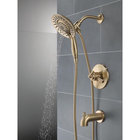 Delta SAYLOR™ Monitor® 17 Series Tub & Shower Trim with In2ition® & Reviews | Wayfair Delta Champagne Bronze, Stainless Kitchen Faucet, Gold Shower, Bath Collection, Faucet Repair, Shower Fixtures, Bar Faucets, Bathroom Fan, Shower Faucet Sets