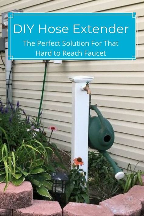 Diy Faucet, Yard Hacks, Water Issues, Faucet Extender, Water Source, Hose Holder, Diy Water, Side Garden, Outdoor Diy Projects