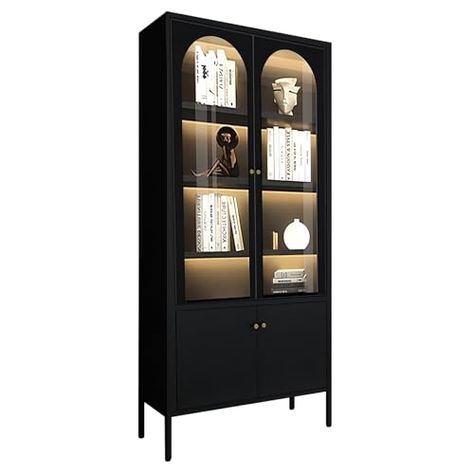 Book Shelf Glass, Black Glass Cabinet, Black Display Cabinet, Built In China Cabinet, Glass Cabinet Door, Glass Bookcase, Showcase Cabinet, Dining Room Cabinet, Black Bookcase