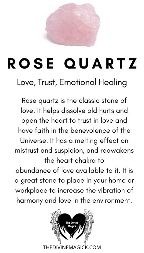 Rose Quartz - Love, Trust, Emotional Healing What Is Rose Quartz Good For, Rose Quartz Steven, Crystals Meanings, Rose Quartz Meaning, Best Healing Crystals, Crystal Healing Chart, Rose Quartz Healing, Crystal Aesthetic, Crystals Healing Properties