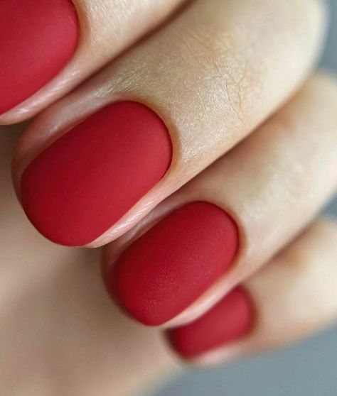 Valentines Nails Classy Simple, Classic Red Nails, Nail Makeover, Sns Nails Designs, Red Matte Nails, Matted Nails, Christmas Nails 2023, Bright Red Nails, Trendy Nail Designs