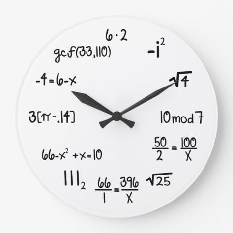 Funny Math Genius Geek Large Clock Funny math genius wall clock. Simple math equation wall clock. Pop Quiz. Great gift for your math wizard. White chalk with blackboard background. elpgeek - Add a Instagram Photo or Text to your gift. Click thru to create your unique present. #MathInstructorPresent #PromotionAd #KidsAndMoneyToday Algebra Humor, Math Wizard, Math Clock, Math Wallpaper, Blackboard Background, Wall Clock Simple, Math Wall, Zayn Malik Style, Math Genius