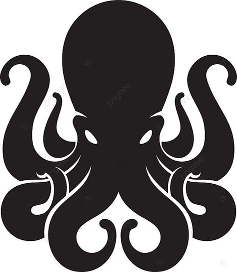 Kraken Logo, Kraken Art, Octopus Wall Art, Octopus Art, Hawaiian Theme, Silhouette Stencil, Animal Silhouette, Silhouette Png, Abstract Tattoo