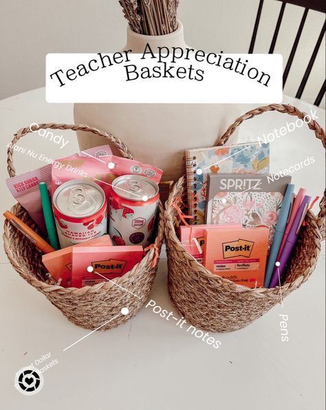 Just a few fun things from Target for our sweet teachers! Teacher Baskets Ideas, Hobby Lobby Teacher Appreciation Gifts, Cute Teacher Gifts Target, Future Teacher Gift Basket, Teacher Appreciation Gifts Target, Teacher Birthday Gift Ideas, Teacher Basket Ideas, Christmas Baskets Gift Ideas, Target Teacher Gift