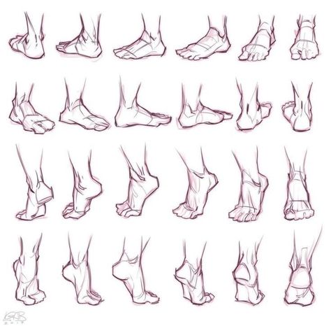 Simplified Feet Drawing, Feet Anatomy Reference Sketch, Pose With Feet Reference, Human Feet Drawing Reference, Human Feet Drawing, Human Feet Drawing Sketch, Drawing Feet Reference Leg Anatomy, Feet Anatomy Reference Study, Feet Facing Forward Drawing