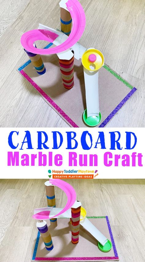 Stem Marble Run, Marble Runs For Kids, Cardboard Marble Run, Marble Run Ideas, Marble Run Diy, Diy Marble Run, Ece Activities, Marble Tracks, Marble Maze