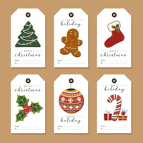 Christmas gift tag set | Premium Vector #Freepik #vector #christmas-gift #christmas-set #christmas-decoration #christmas Christmas Sticker Gift Tags, Diy Christmas Hampers, Merry Christmas Tag, Free Christmas Tags, Free Christmas Tags Printable, Christmas Cookies Packaging, Free Printable Christmas Gift Tags, Christmas Gift Tags Free, Xmas Gift Wrap