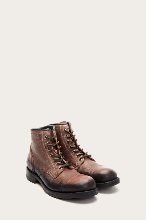 Logan Cap Toe | The Frye Company Men's Leather Boots, The Frye Company, Handcrafted Boots, Engineer Boots, Dress Work, Genuine Leather Boots, Harness Boots, Mens Leather Boots, Leather Boot Shoes