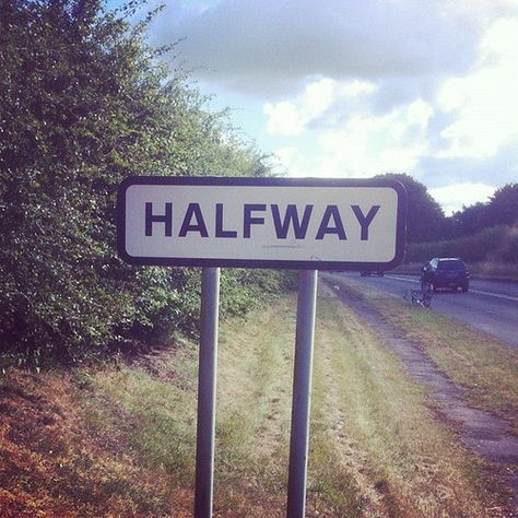 1/2 Meet Me Halfway, Give Me A Sign, Funny Road Signs, Halfway There, Fun Signs, Photo Caption, Street Sign, Road Signs, Street Signs