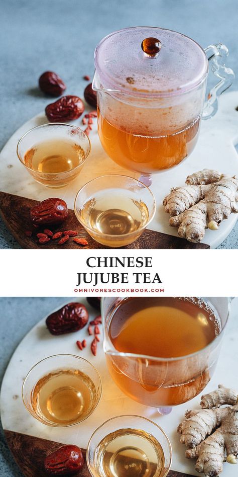 A soothing and nourishing Chinese jujube tea that is very easy to put together and will warm your soul. The Chinese red dates are simmered to release the delicious juice, lightly sweetened with brown sugar and enhanced with ginger. {Gluten-Free, Vegan} Chinese Red Dates Recipe, Red Dates Recipe, Red Date Tea, Jujube Tea Recipe, Jujube Fruit Recipe, Chinese Drinks Non Alcoholic, Warming Foods Chinese Medicine, Postpartum Teas, Postpartum Tea