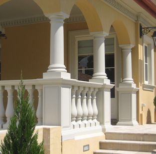 Round Pillar Design, Tuscan Column, Corinthian Capital, Architectural Columns, Greek Columns, Villa Maria, Concrete Column, French Doors Exterior, Porch Columns