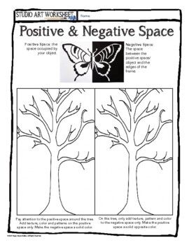 Drawing Skills worksheet for drawing negative and positive space. Describes what each is and makes it simple for an intro lesson. Great as a sub plan, bell ringer, intro to texture lesson, virtual, etc.***********************************************************************Hope Creek Studios specializes in Art Studio and History, Photography and Graphic Design lessons and creative aids. Click here to see MORE STUDIO ART worksheets, lessons, & creative aids in our TPT store!FOLLOW ME to get FR Art Teaching Ideas Lesson Plans, Art Class Worksheets, Positive Negative Art, Negative Space Art Lesson, Positive Negative Space, Drawing Worksheet, Art Sub Lessons, Intro To Art, Negative Space Art