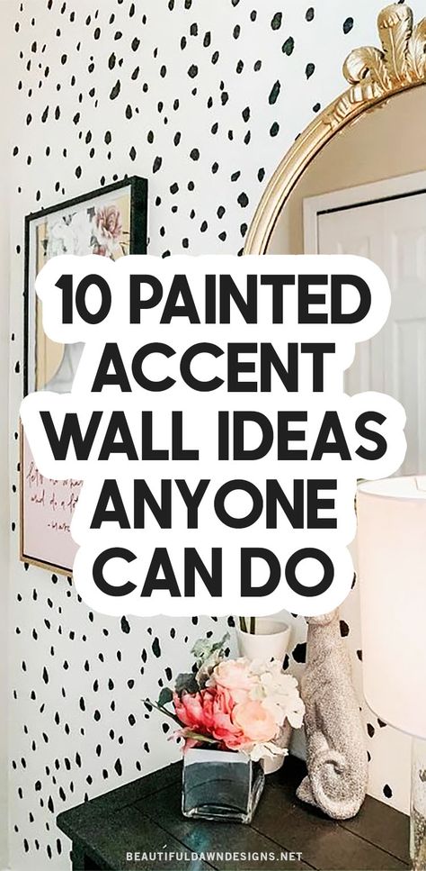 Painting your walls is a great way to give the rooms in your home a makeover. If you don't want to use stencils for your dalmatian accent wall, this tutorial shows you how to recreate a dalmatian style wall stencil free. I love the dalmatian pattern because it doesn't have to be perfect. Painted Pattern On Wall, Decorating Bedroom Walls Ideas, Paint Stencils For Walls Patterns, Paint Your Own Wallpaper, Painted Pattern Accent Wall, Stencil Painting On Walls Bedrooms, Paint Accent Wall Pattern, Stamped Wall Pattern, Paint Stamps For Walls